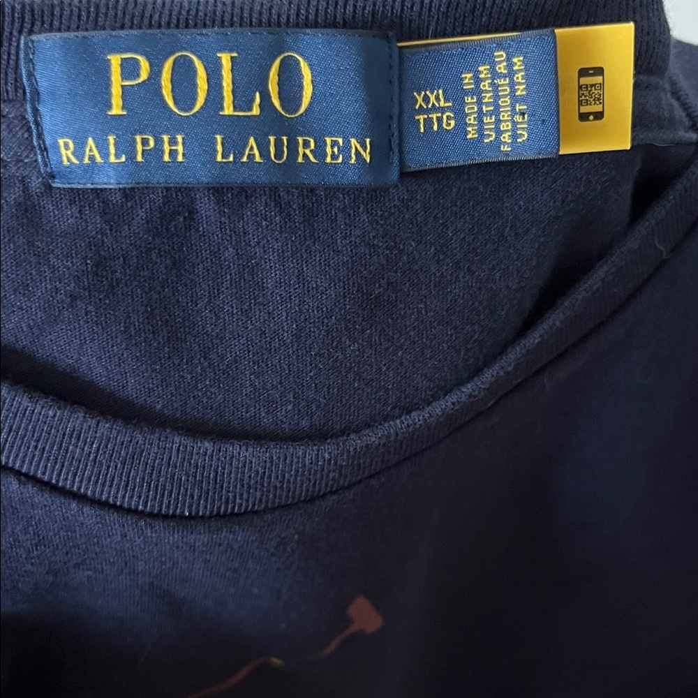 Polo Ralph Lauren Men Varsity Big Pony Navy T-Shirt Short Sleeve Tee XXL - Picture 2 of 4